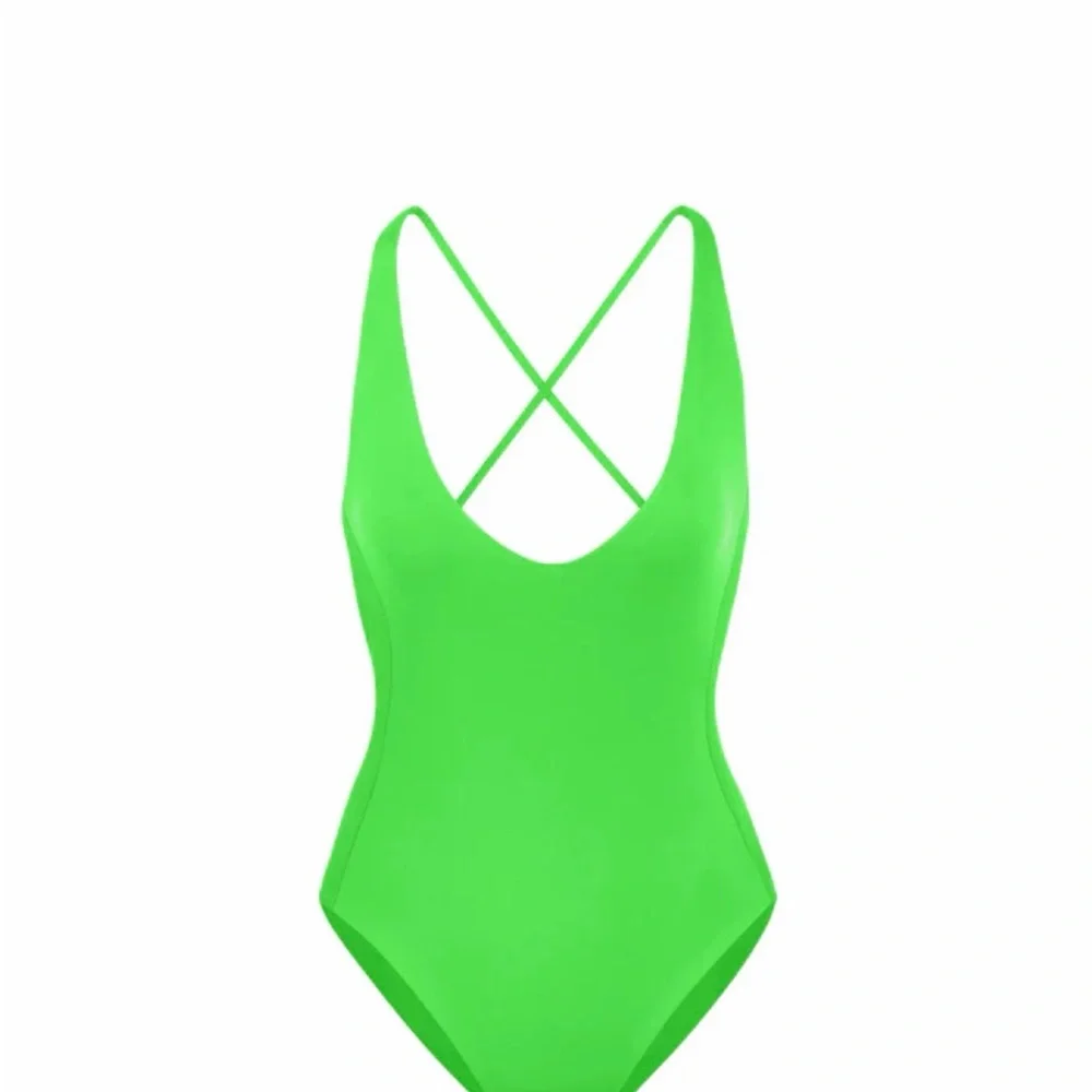 Left on Friday Weekender Suit Neon Green One-Piece Swimsuit Large Tall NWOT - Picture 1 of 7